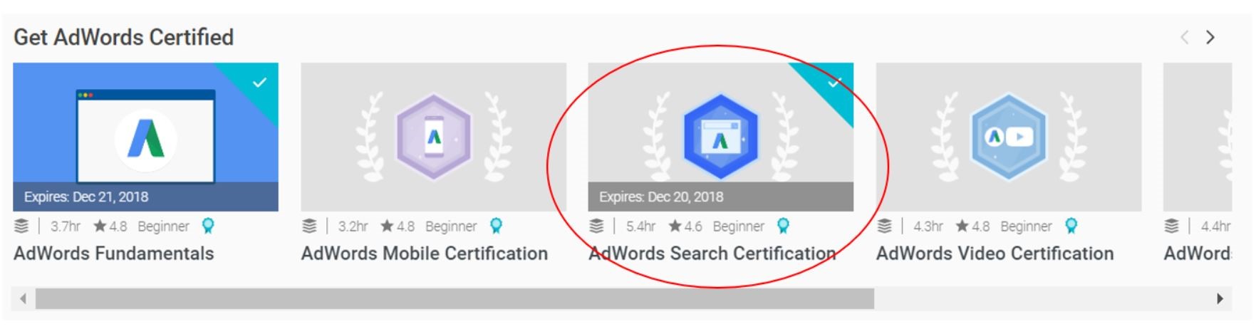 Adwords Search Certification