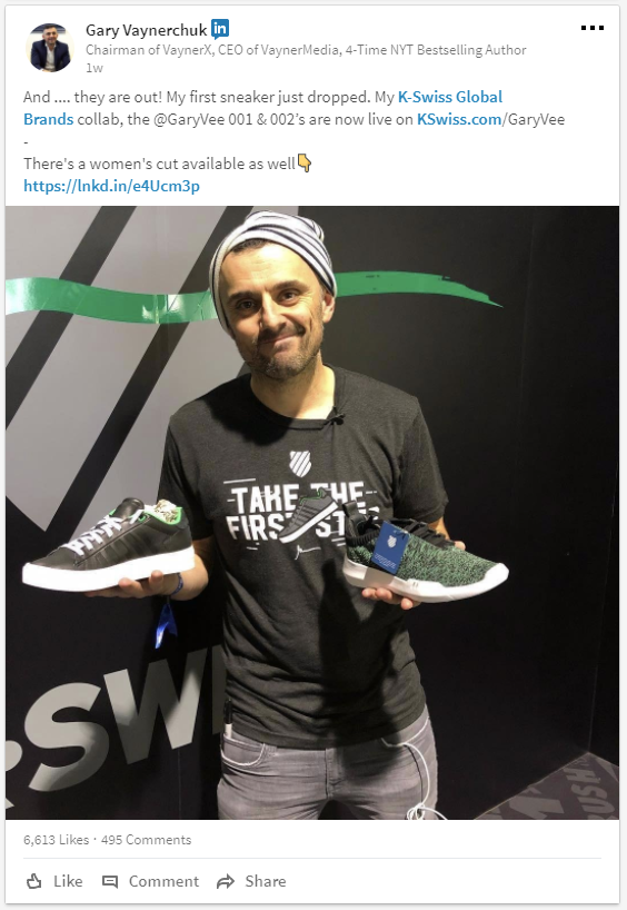 Gary Vee Shoes Launch Instagram Post